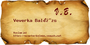 Veverka Balázs névjegykártya
